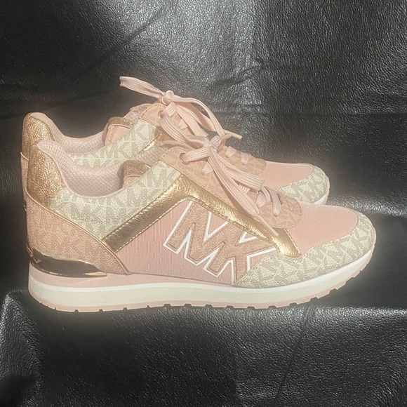 Michael Kors Pink and Gold Women's Sneakers - Picture 1 of 6